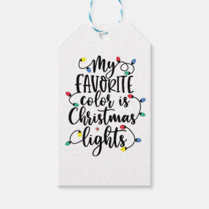 My Favourite Colour is Christmas Lights Santa Clau Gift Tags