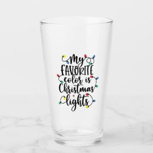 My Favourite Colour is Christmas Lights Santa Clau Glass