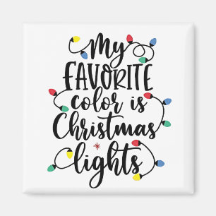 My Favourite Colour is Christmas Lights Santa Clau Magnet