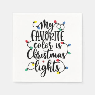 My Favourite Colour is Christmas Lights Santa Clau Napkin