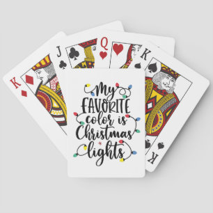My Favourite Colour is Christmas Lights Santa Clau Playing Cards