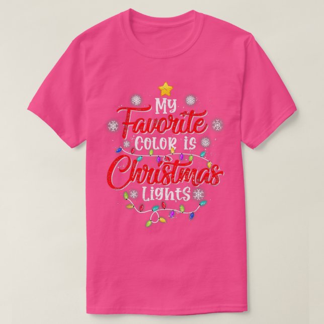 My Favourite Colour is Christmas Lights Santa Hat  T-Shirt (Design Front)