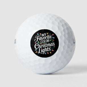 My Favourite Colour is Christmas Lights Xmas Holid Golf Balls