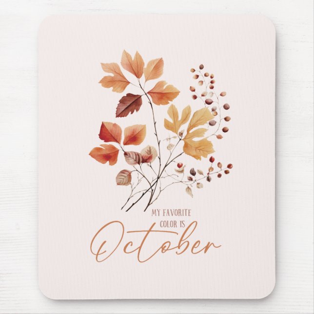 My Favourite Colour Is October –Autumn Leaves & Pi Mouse Mat (Front)