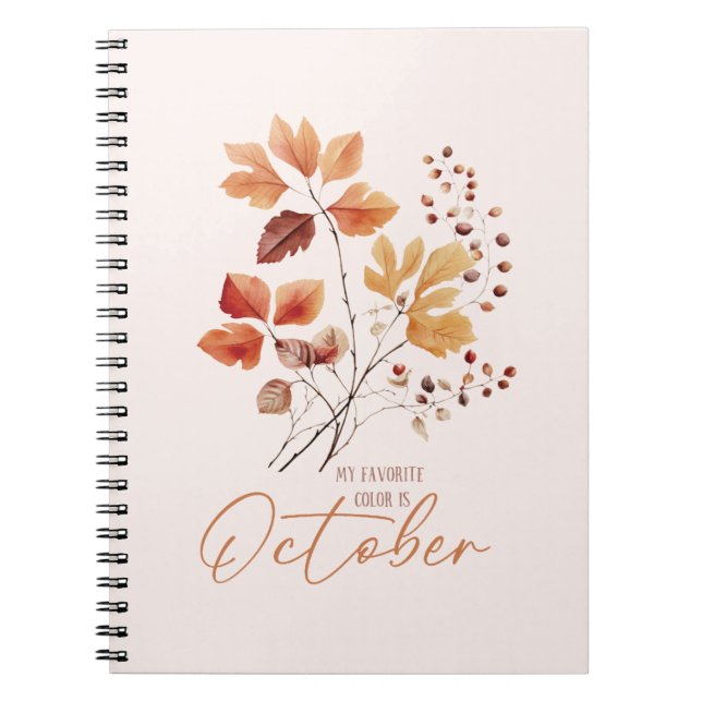My Favourite Colour Is October –Autumn Leaves & Pi Notebook (Front)