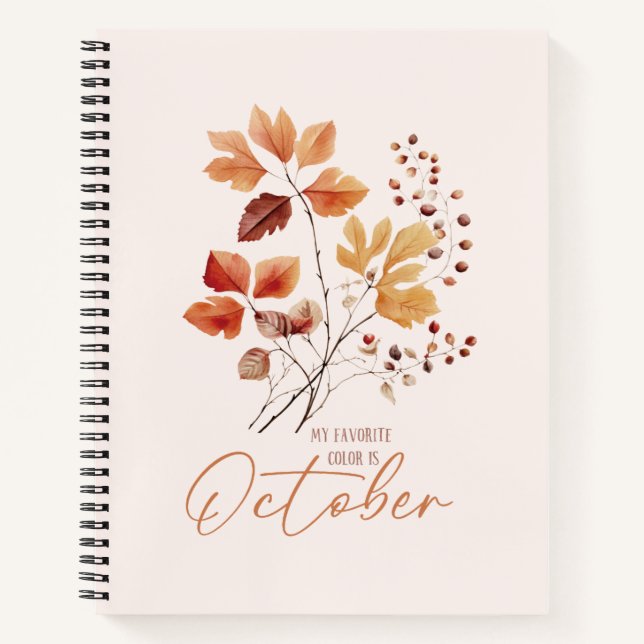 My Favourite Colour Is October –Autumn Leaves & Pi Notebook (Front)