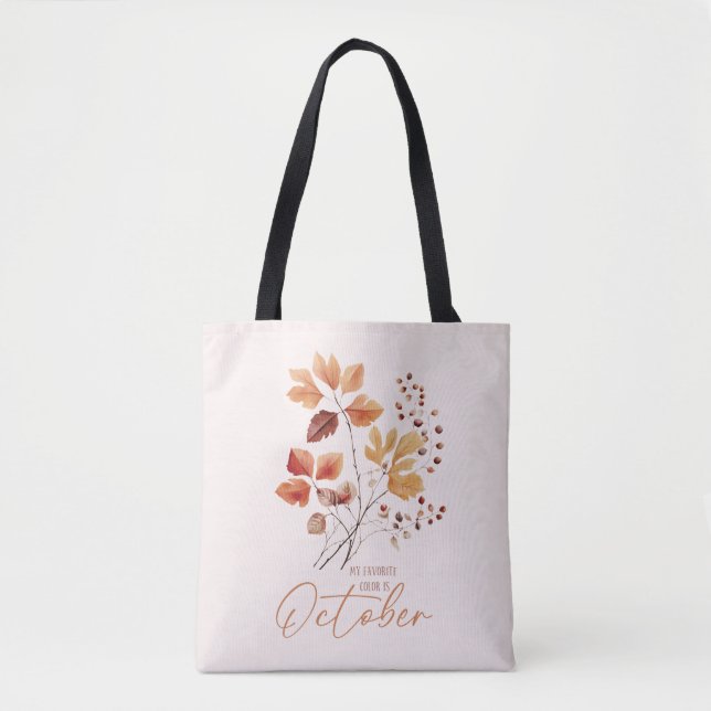 My Favourite Colour Is October –Autumn Leaves & Pi Tote Bag (Front)