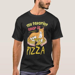 My Favourite Colour Is Pizza  Cat Art T-Shirt
