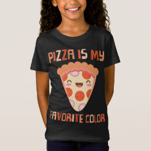 My Favourite Colour Is Pizza Funny Pepperoni Slice T-Shirt