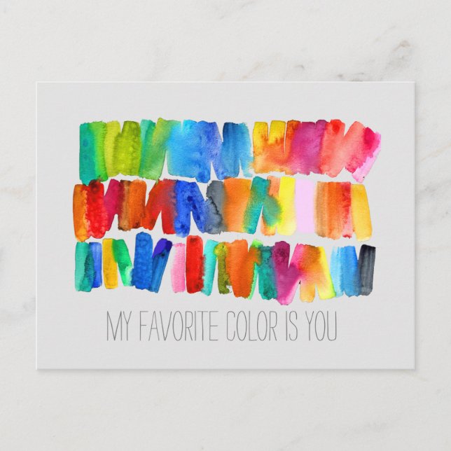 My favourite colour is you rainbow art postcard (Front)