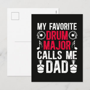 My Favourite Drum Major Dad Of A Drum Holiday Postcard