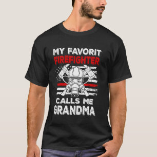 My Favourite Firefighter Calls Me Grandma Thin Red T-Shirt