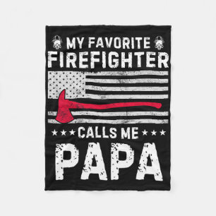 My Favourite Firefighter Calls Me Papa Fireman Fat Fleece Blanket