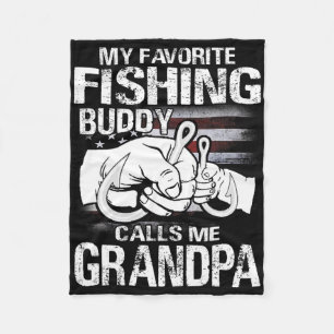 My Favourite Fishing Buddy Calls Me Grandpa Fleece Blanket