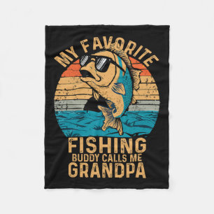 My Favourite Fishing Buddy Calls Me Grandpa Funny  Fleece Blanket