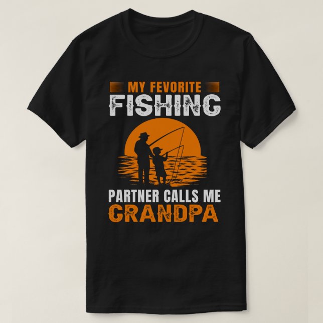 My Favourite Fishing Partner Calls Me GRANDPA Vint T-Shirt (Design Front)