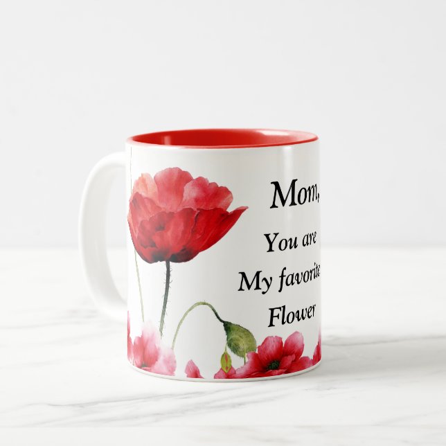 My Favourite Flower Two-Tone Coffee Mug (Front Left)