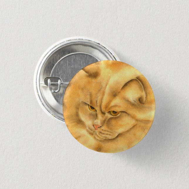 My favourite ginger cat   3 cm round badge (Front & Back)