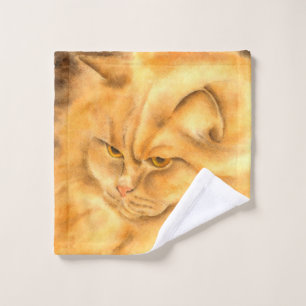 My favourite ginger cat  wash cloth