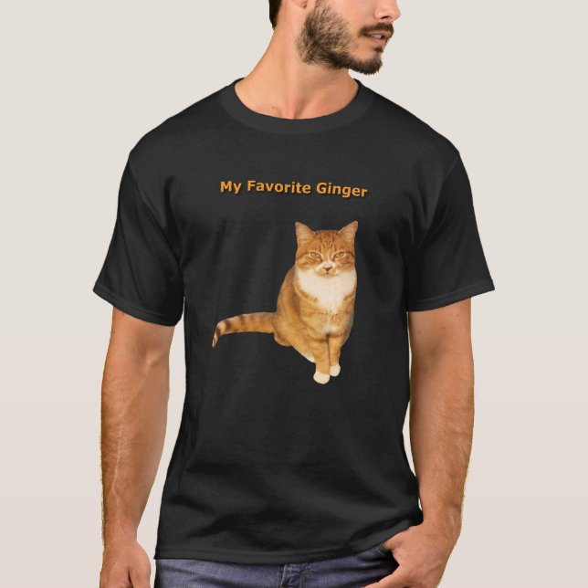 My Favourite Ginger Orange Tabby Cat Kitty Lover T-Shirt (Front)