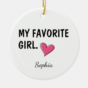 My Favourite Girl Personalised Daughter Gift Ceramic Tree Decoration