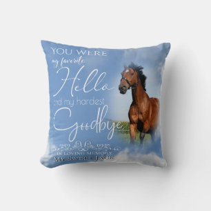 My Favourite Hello Horse Pet Memorial Your PHOTO Cushion