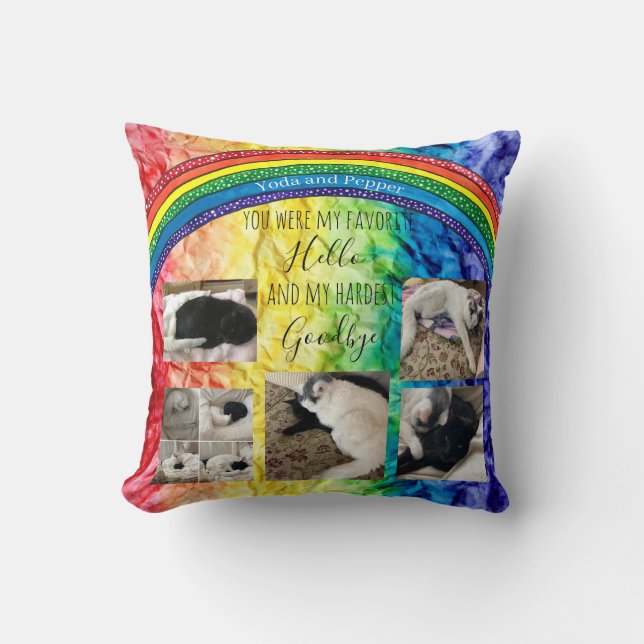 My Favourite Hello  Pet Memorial PHOTO Throw Pillo Cushion (Front)
