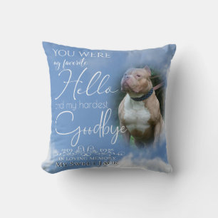 My Favourite Hello  Pet Memorial Your PHOTO Cushion