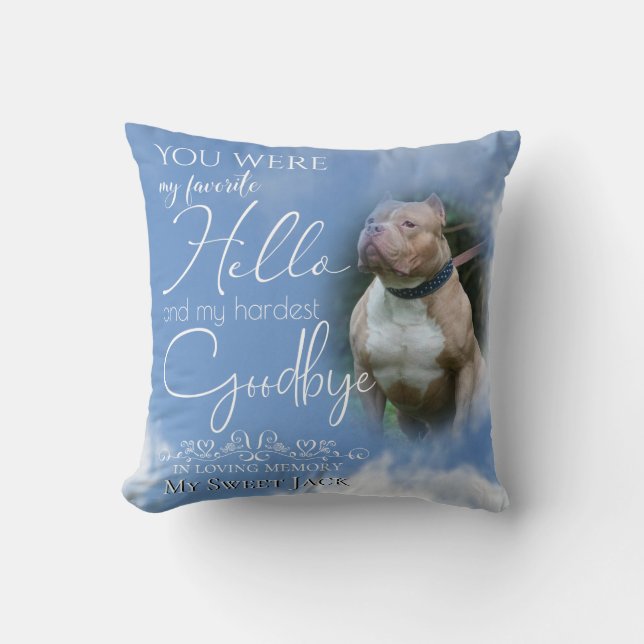 My Favourite Hello  Pet Memorial Your PHOTO Cushion (Front)