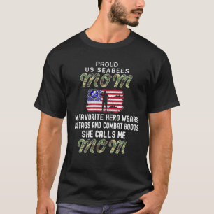 My Favourite Hero Wears Combat Boots-Proud Seabees T-Shirt