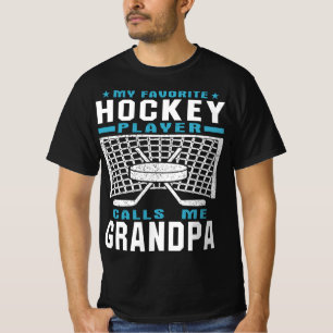 My Favourite Hockey Player Grandpa Grandparent Tex T-Shirt