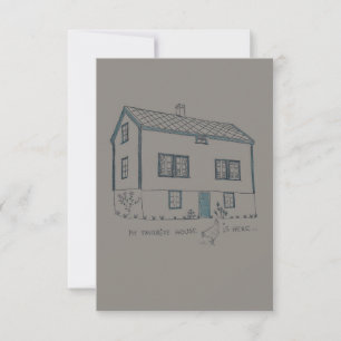 My favourite house is here thank you card