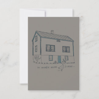 My favourite house is here thank you card