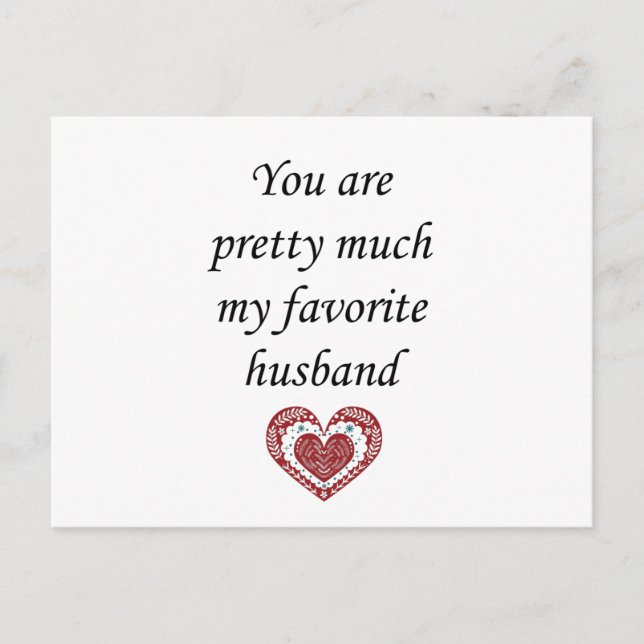 My Favourite Husband Valentine Postcard (Front)