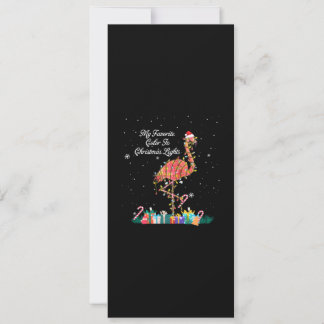 My Favourite Is Christmas Lights Costume Flamingo Invitation