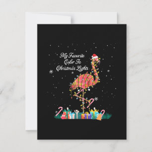 My Favourite Is Christmas Lights Costume Flamingo Invitation