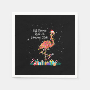 My Favourite Is Christmas Lights Costume Flamingo Napkin