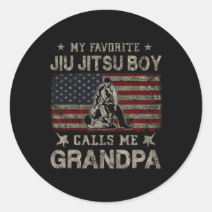 My Favourite Jiu Jitsu Boy Calls Me Grandpa Father Classic Round Sticker