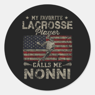 My Favourite Lacrosse Player Calls Me Nonni Mother Classic Round Sticker