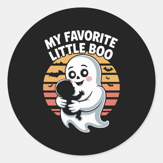 My Favourite Little Boo Halloween T-shirt Classic Round Sticker (Front)