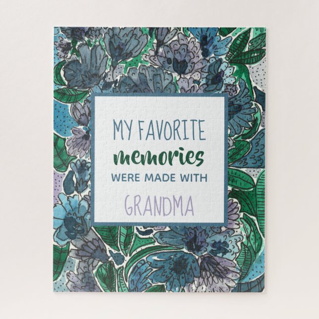 My Favourite Memories are with Grandma Flowers Jigsaw Puzzle (Vertical)