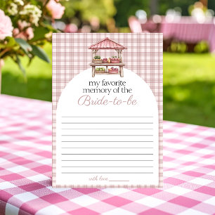 My Favourite Memory Country Market Bridal game car Invitation