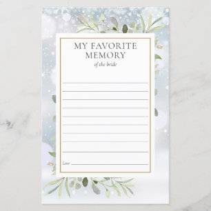 My Favourite Memory Greenery Bridal Shower Card