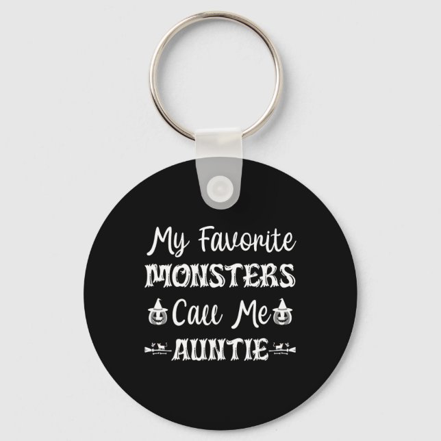 My Favourite Monsters Call Me Auntie Fun Cat Aunt  Key Ring (Front)