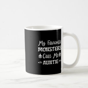 My Favourite Monsters Call Me Auntie Funny Cat Aun Coffee Mug