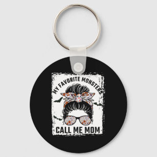 My Favourite Monsters Call Me Mum Messy Bun Mum Ha Key Ring