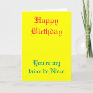 My favourite niece birthday cards