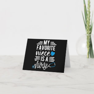 my favourite niece is a nurse - aunt uncle of a ni thank you card