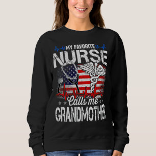 My Favourite Nurse Calls Me Grandmother Retro Moth Sweatshirt