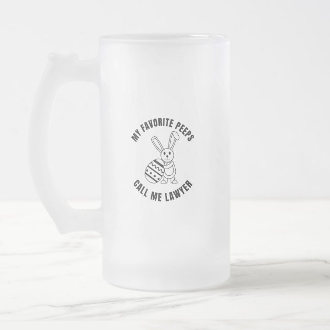 my favourite peeps call lawyer frosted glass beer mug (Left)